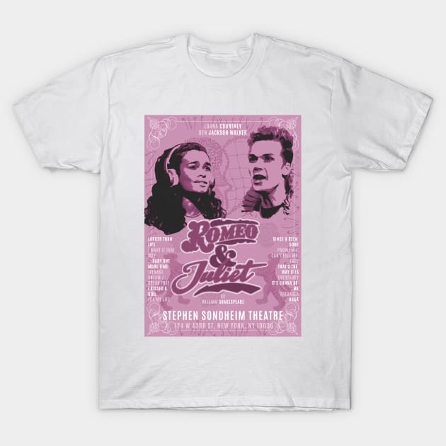 Romeo & Juliet Programme Poster (Pink) T-Shirt by Eleanorsegod